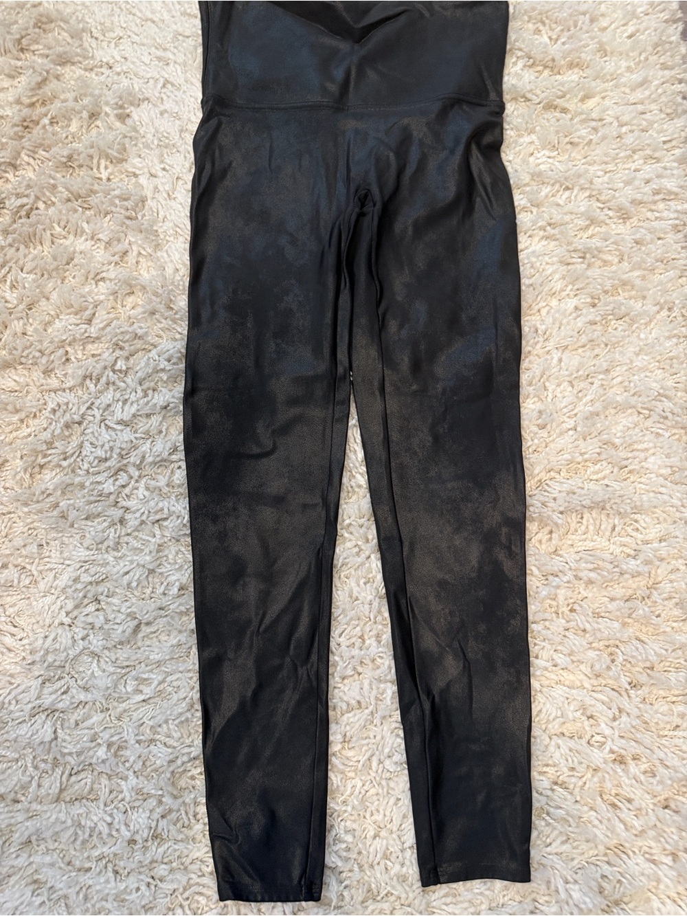 SPANX Black High-Waist Faux-Leather Leggings